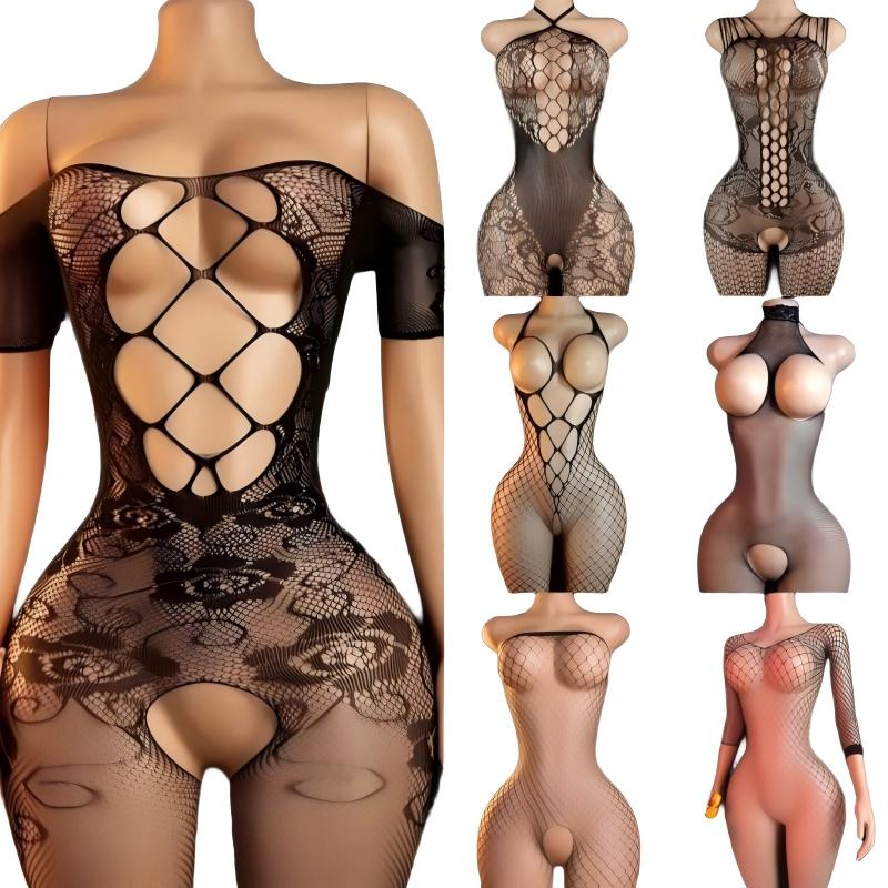Lace Teddy Lingerie - Set Lingerie Erotis untuk Wanita Stoking